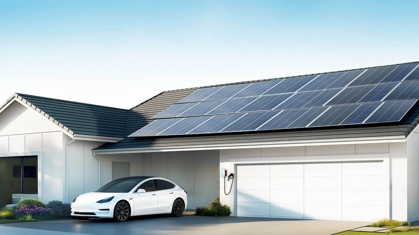 Smart residential wallbox EV charger with solar integration compatible with all electric vehicles.